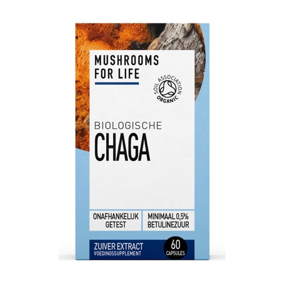 Mushrooms For Life – Biologische Chaga – 60 capsules – Cannabisolie.nl