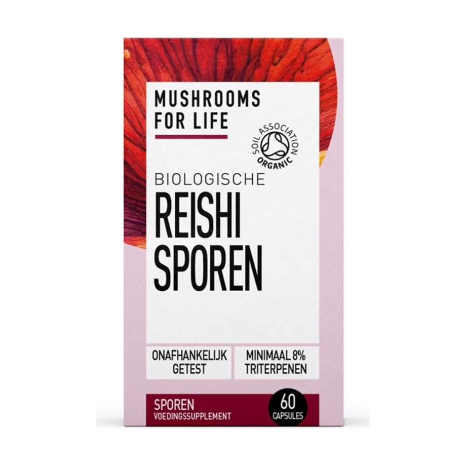 Mushrooms For Life – Biologische Reishi Sporen – 60 capsules – Cannabisolie.nl